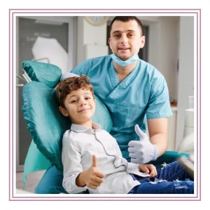 image of dentist accepting young new patient at Liberty Dentists in London