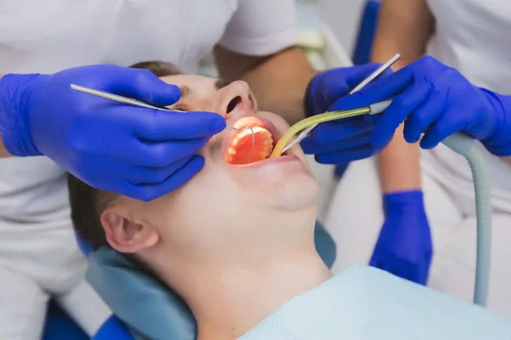 image of a patient getting white dental filling treatment at Liberty Dentists dental clinic in London